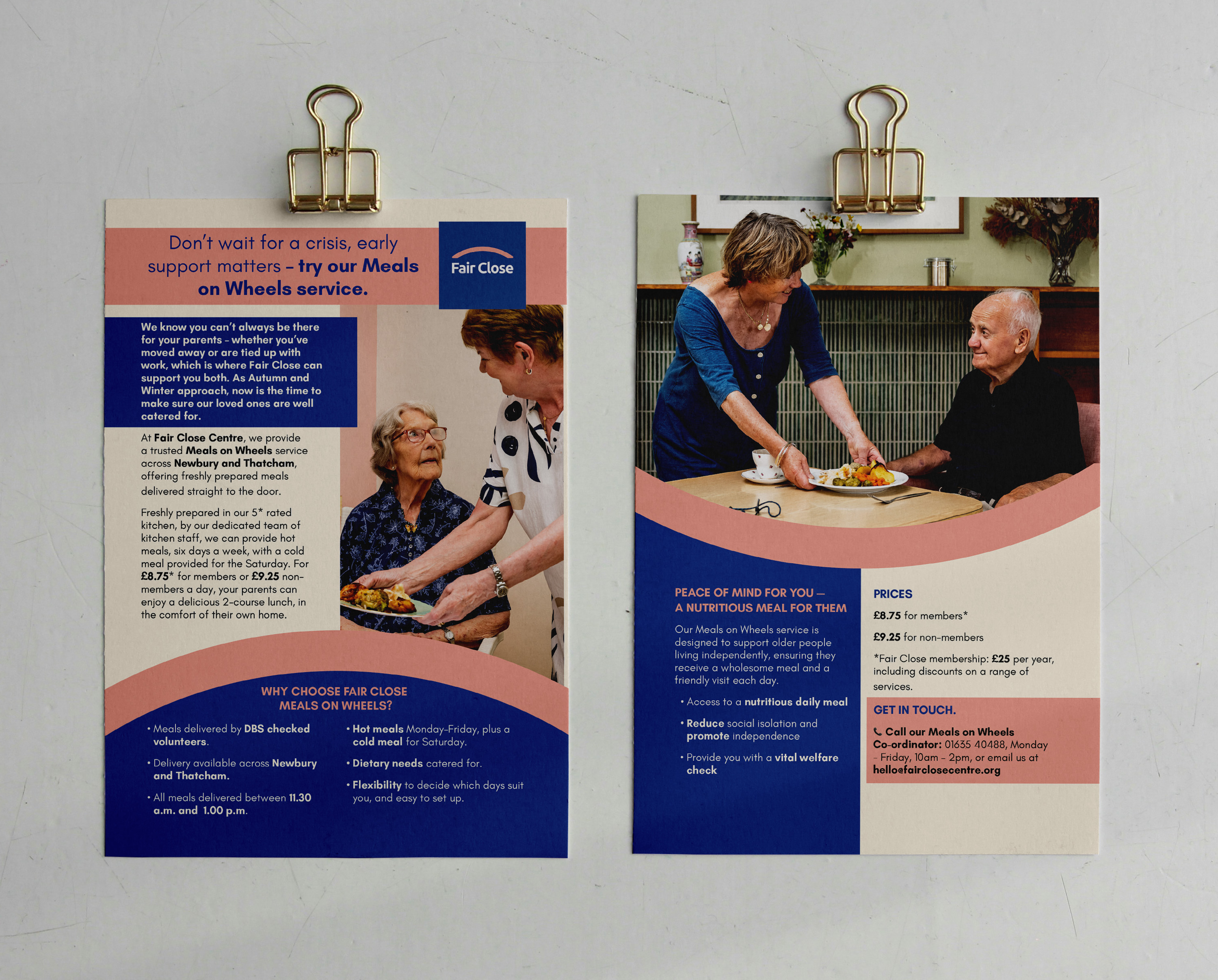 Flyer for meals on wheels